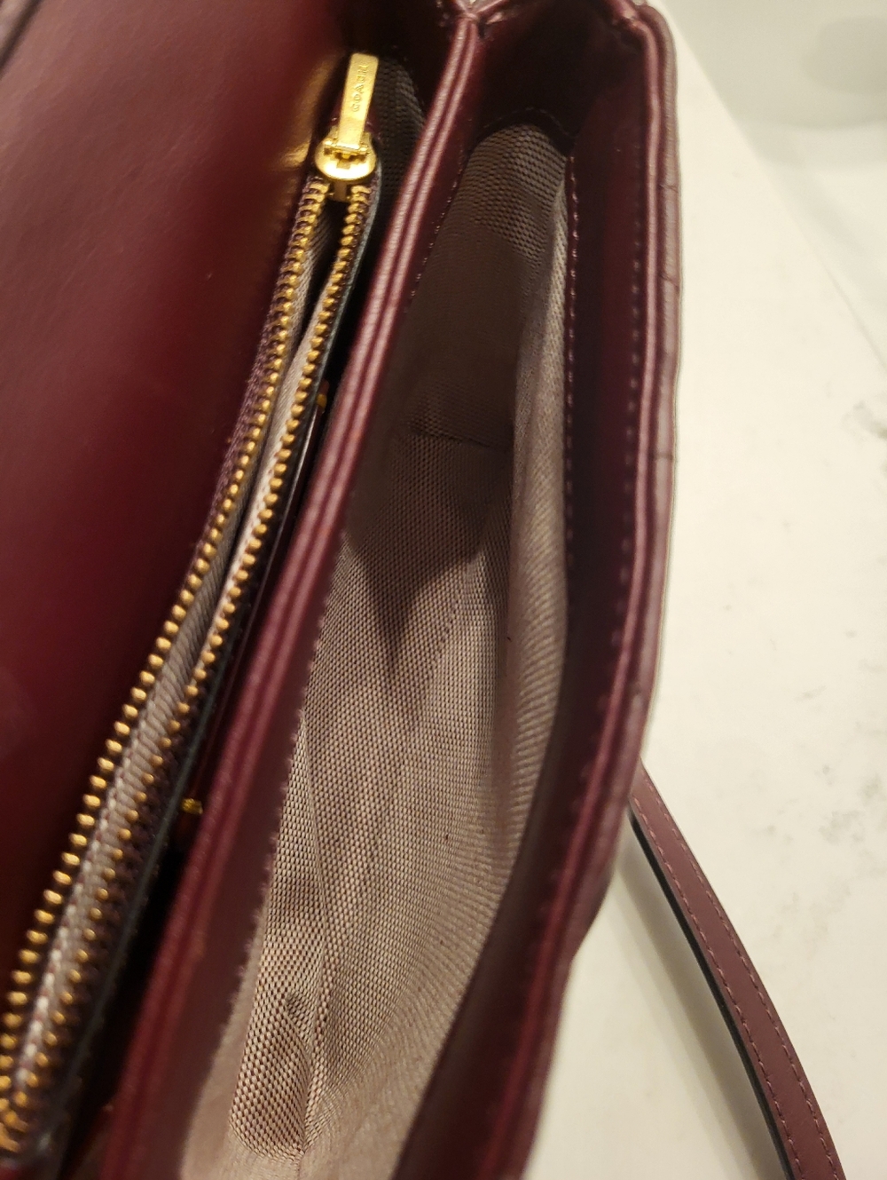 Coach Times Square Tabby 17 Quilted Shoulder Bag in Burgundy with Gold Hardware - Picture 12 of 13